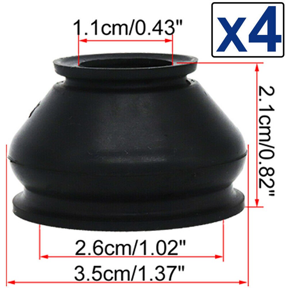 6pcs UNIVERSAL HQ Rubber Tie Rod End Ball Joint Dust Boots Dust Cover Boot Gaiters 1.1cm+1.2cm With Tongue And Groove Fastening