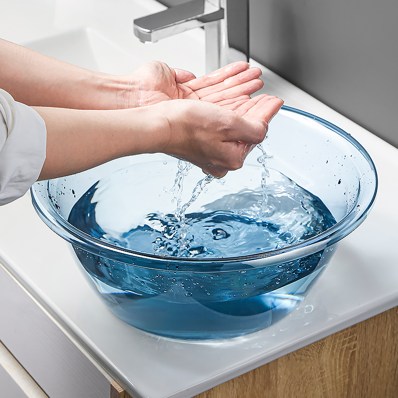Transparent Wash Basin Home Bathroom Toilet Wash Basin PET Material Thicken Plastic Basin Wash Clothes Pots Cleaning Supplies