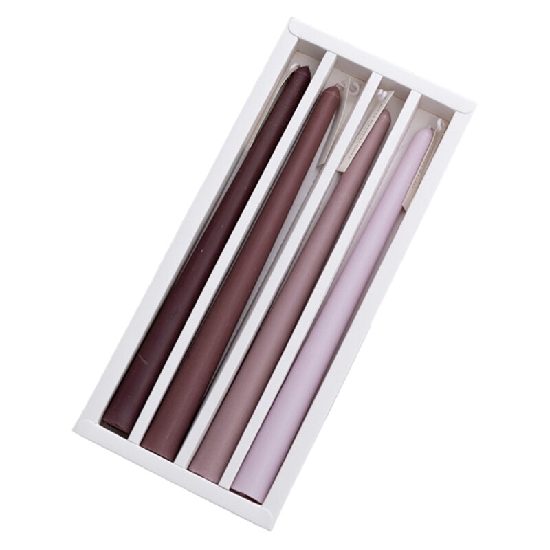 4pcs Elegent Taper Candles 9.8inch Tall Burning Smokeless Dinner Candles Wedding 37MF: 12