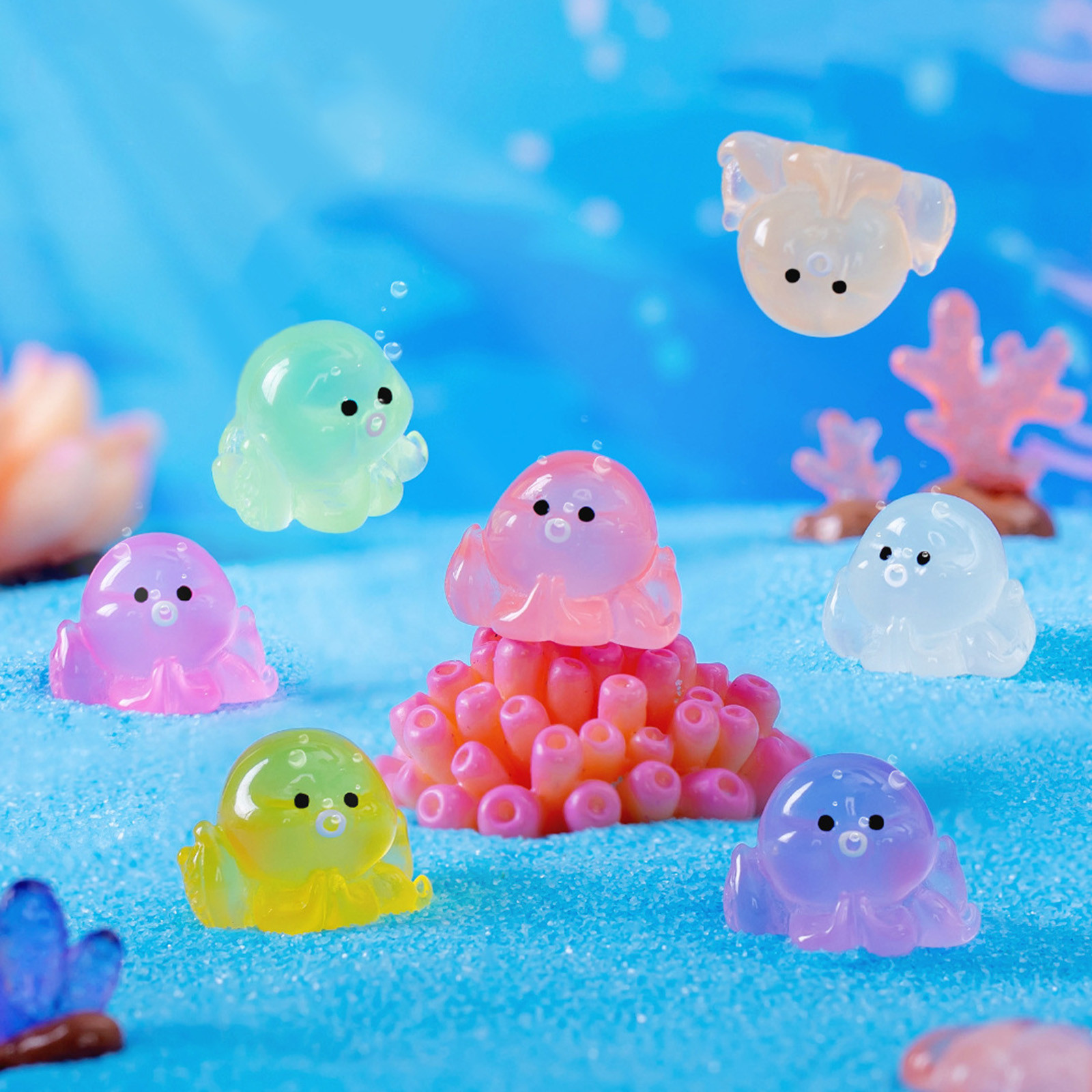 Micro Criativo Brilho Bonito Na Decoração Escuro, Pequeno Aquário Fish Tank, Acessórios de Decoração DIY, Pequenos Ornamentos, Nó, Objeto Decorativo
