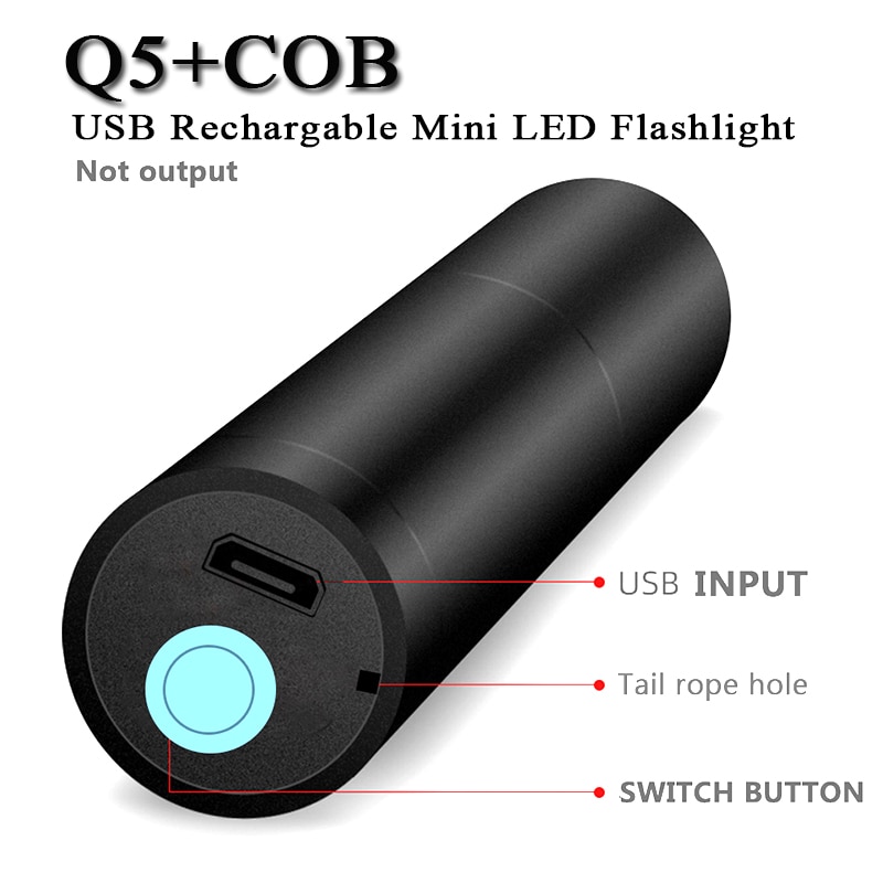 ZHIYU USB Rechargable Mini LED Flashlight 3 Lighting Modes Waterproof Torch Telescopic Zoom Stylish Portable Suit Night Lighting