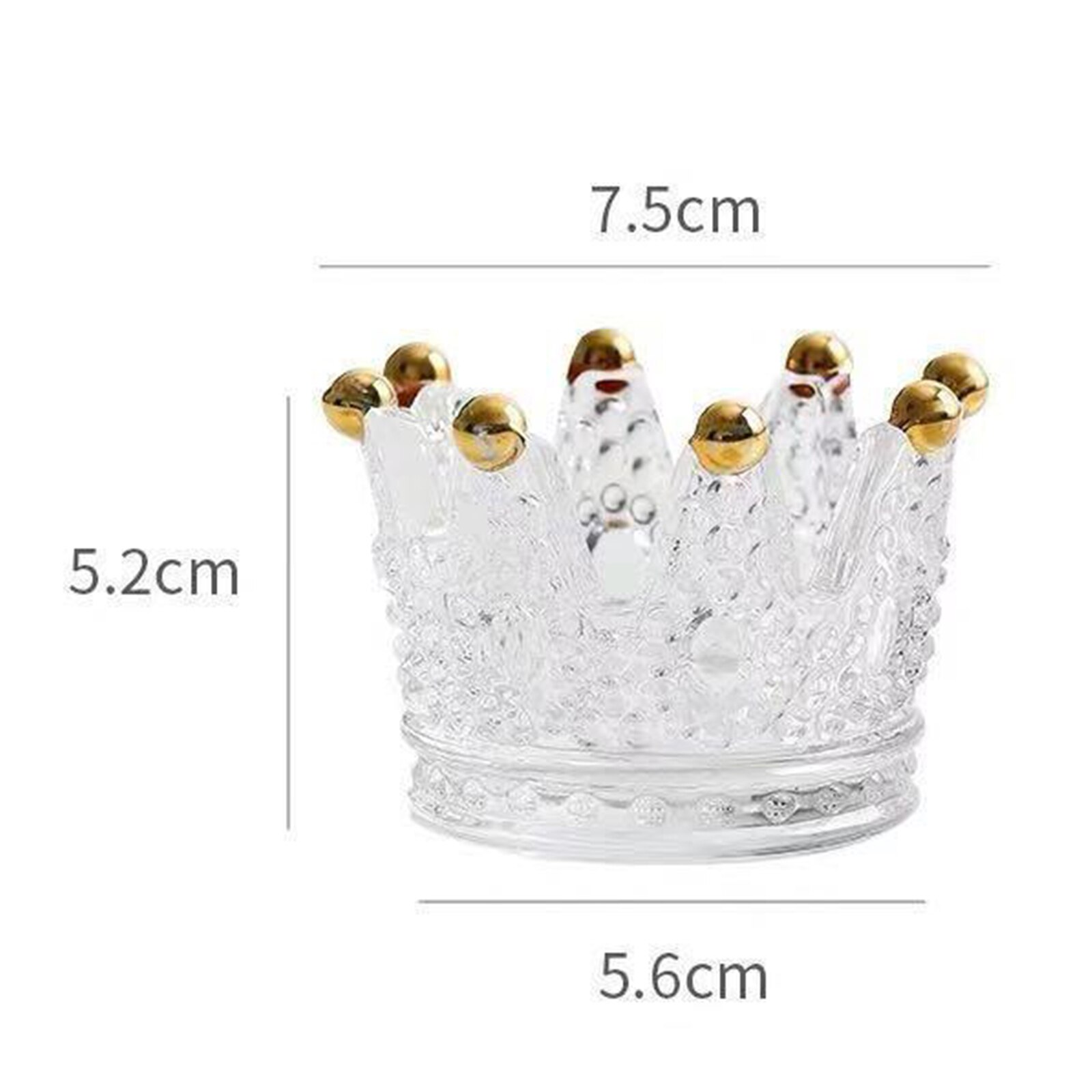 Crown Shaped Tea Light Candle Holders Modern Clear Glass