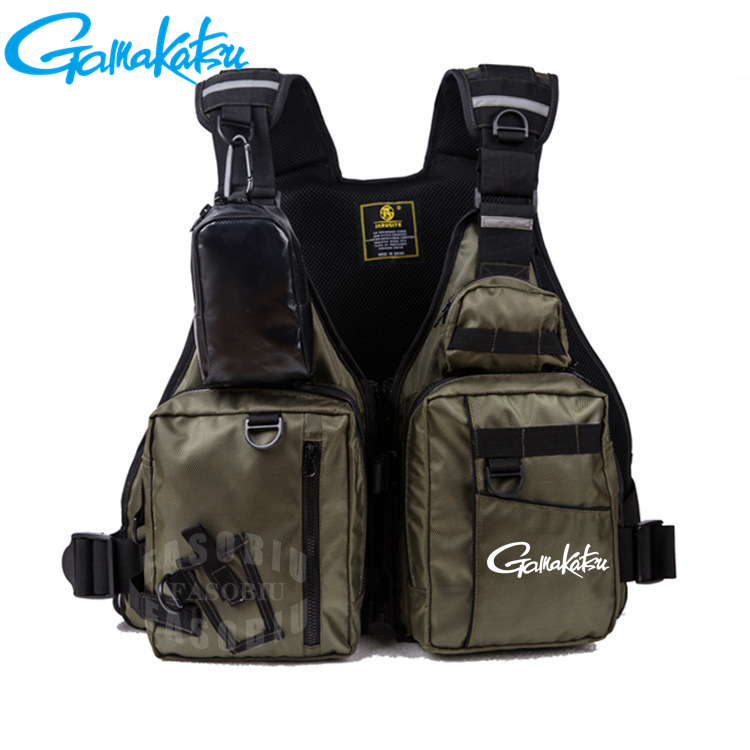 Gamakatsu Fishing Vests Life Jacket Buoyancy Suit Adult Breathable Waterproof Sea Fishing Travel Multi-Pockets Vest: Photo Color 3