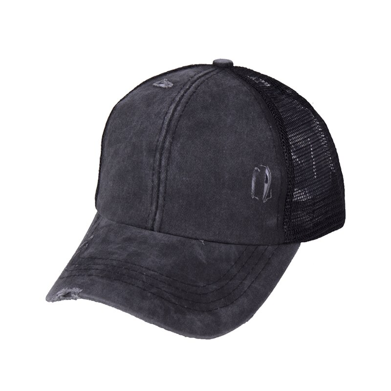 ¡Oferta! Gorra de béisbol con cola de caballo, gorro desordenado para mujer, gorra de algodón lavada con visera de verano, gorra informal para exteriores