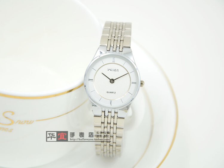 Wilon Vrouw Man Paar Eenvoudige Leisure Zakelijke Horloges Volledige Roestvrij Staal Horloges Horloge Quartz Horloge 2 Pin Klok: Black For Woman