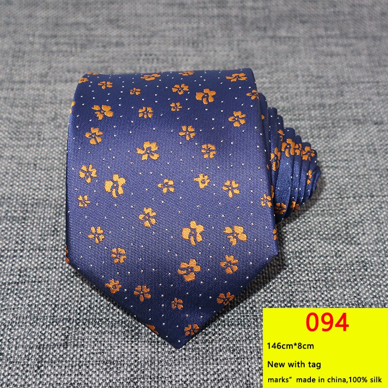 Cravates à fleurs pour hommes, 8CM, gravata corbatas, formelles en soie, Cravate Jacquard pour marié, fête de mariage, Business: 094