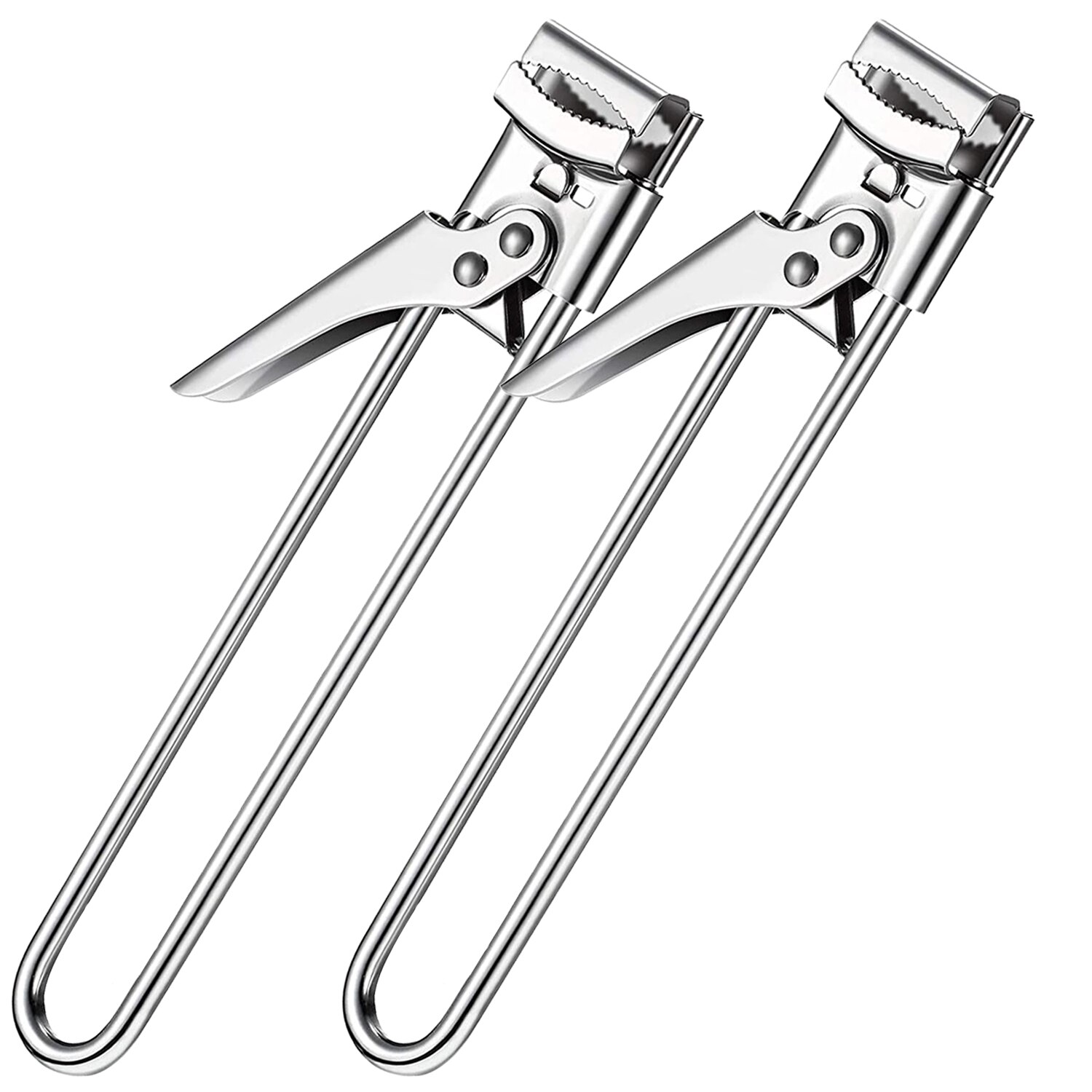 2Pcs Roestvrij Staal Grijper Kan Opener Verstelbare Handleiding Pot Deksel Opener Voor Zwakke Handen Senioren Keuken Accessoires: Default Title