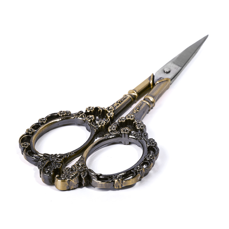 Tijeras para uñas/cutículas de acero inoxidable, cortadoras clásicas de flores de ciruelo, herramienta de manicura, estilo Retro europeo, 1 ud.: 4