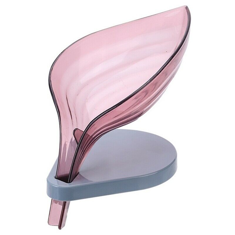 Modna wygodna 1 szt. Mydelniczka robić liści łazienka dwuwarstwowa antypoślizgowa mydelniczka gąbka robić zlewu tacka na mydło: FIOLETOWY