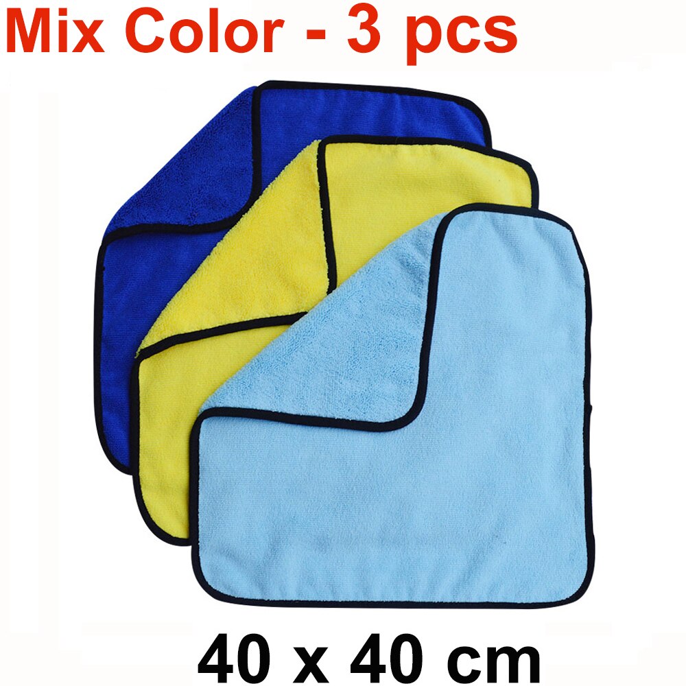 Super Absorbent Car Wash Microfiber Thick Towel Car Cleaning Drying Cloth Auto Car Care Cleaning Towel Wash Cloths 40*40cm: Mix Color - 3 pcs