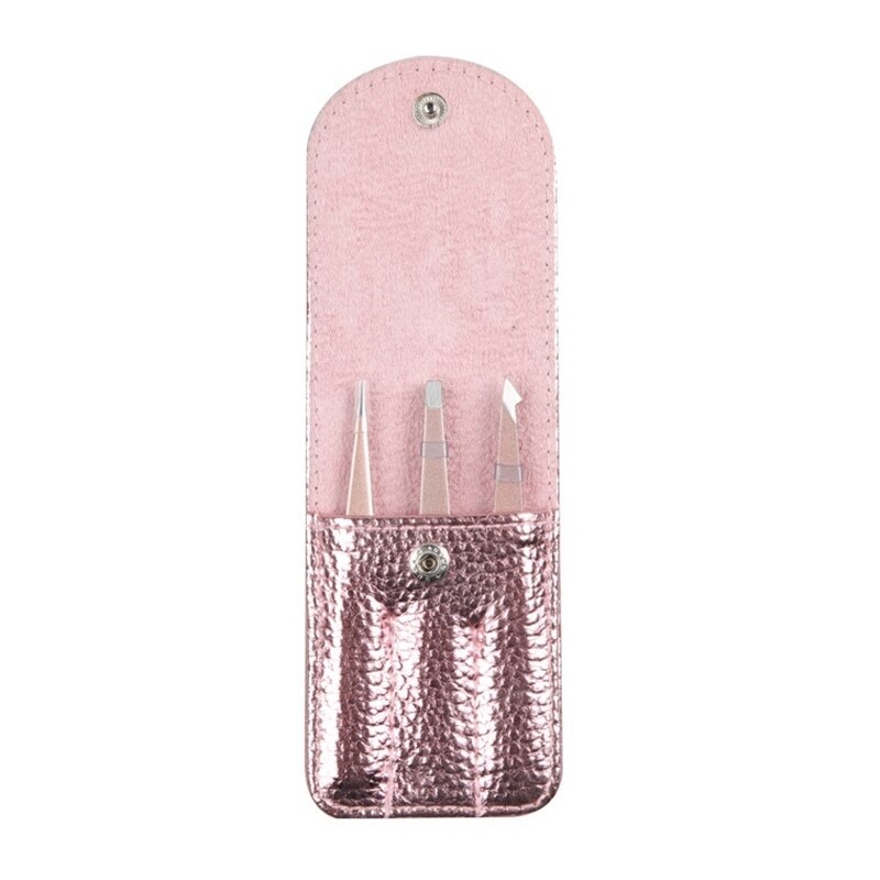 3 Pieces/Set of Stainless Steel PU Leather Popular Eyebrow Tweezers Beauty Removal Makeup Tool For Kit Ladies: style 9