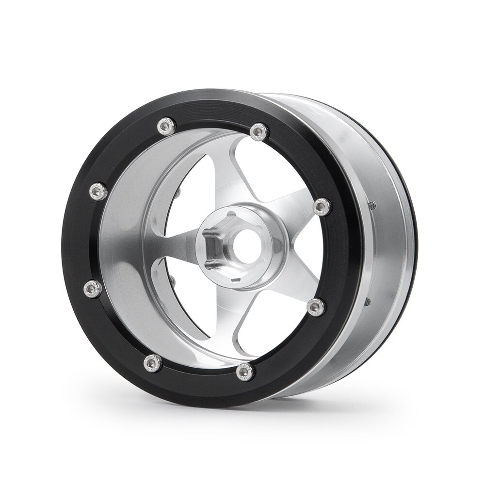 AXSPEED RC Car Wheels - 2.2 Inch Aluminum Alloy Beadlock Wheels Set for 1/10 RC Axial Wraith, TRX-4 - 40mm Width