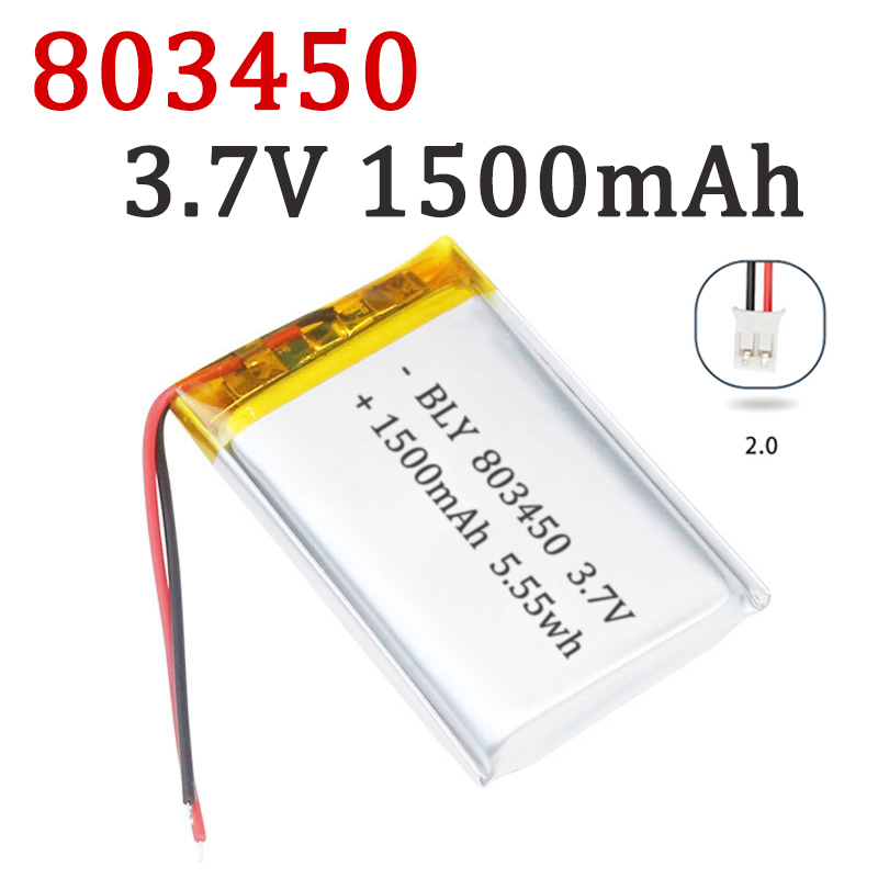 3.7V 1500mAh 803450 Batería de iones de litio de la batería de litio del polímero para la capacidad real del banco de energía GPS 100%