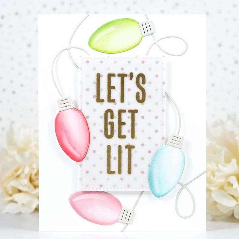 Metal Cutting Dies Christmas neon lights for Scrapbooking Steel Craft Die Cut Embossing Paper Card Album Stencil