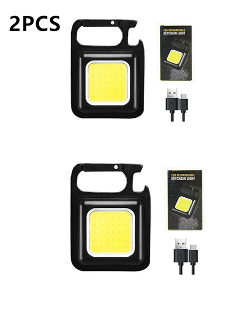 1-10PCS Mini LED 1000LM Zaklamp Sleutelhanger Multifunctionele Draagbare COB Camping Lampen USB Opladen Werklampen Vissen Lanterna: Blauw