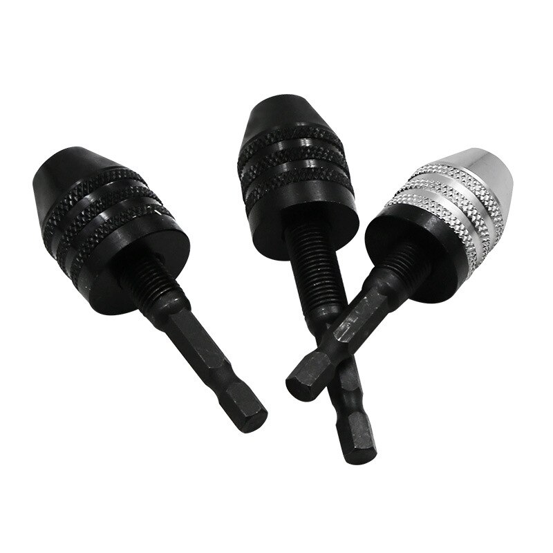 Mini Keyless Drill Chuck 0.3-8mm Self-Tighten Electric Drill Bits Collet Fixture Tools 1/4" Hex Shank Quick Change Converte