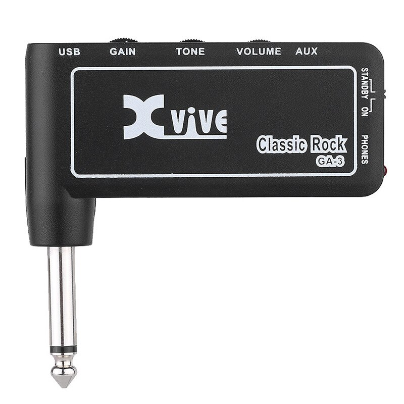 Amplificador Xvive GA3 Classic Rock Mini, portátil, recargable, enchufe de guitarra eléctrica, auriculares