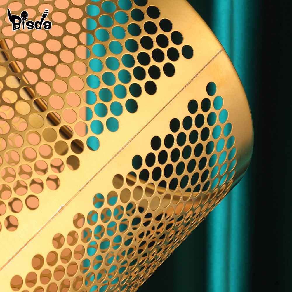 1Pc Stainless Steel Kitchen Trash Can Office Gold Mesh Trash Bin Home Waste Bin Car Storage Bucket Living Room Garbage Basket