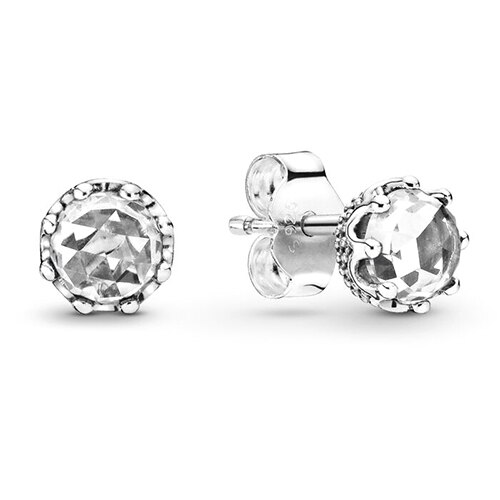 NEUE 100% 925 Sterling Silber Rose Gold Poliert Krone O Freier Funkelnde Krone Zucht Ohrring passen DIY Frauen Original schmuck: 10