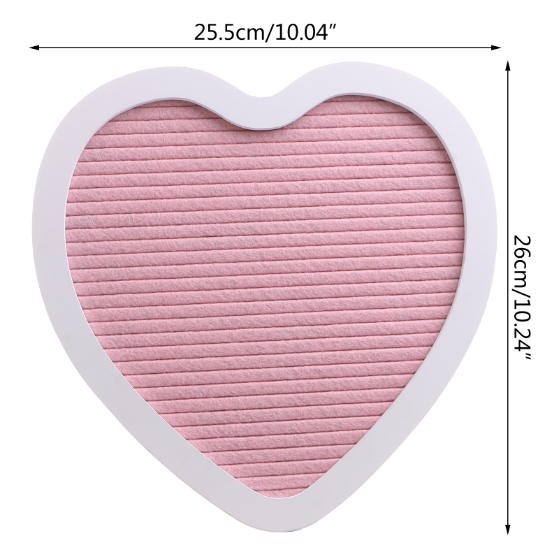 Rustic Wood Frame Heart Shaped Felt Letter Board with Changeable Letters Emojis Message Board for Baby Announcement