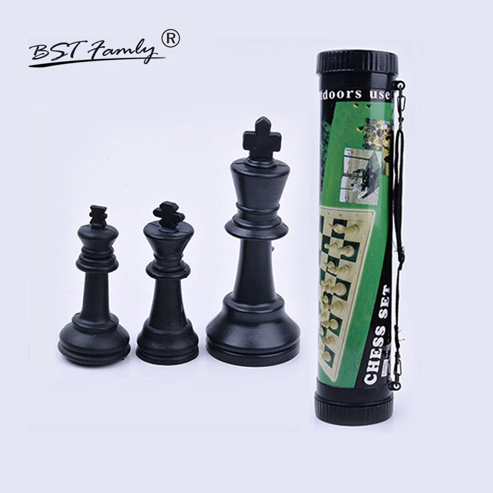 Plastic Chess Set Chessman Cartridge Type International Chess Game Folding Checkerboard Chess Pieces BSTFAMLY I35