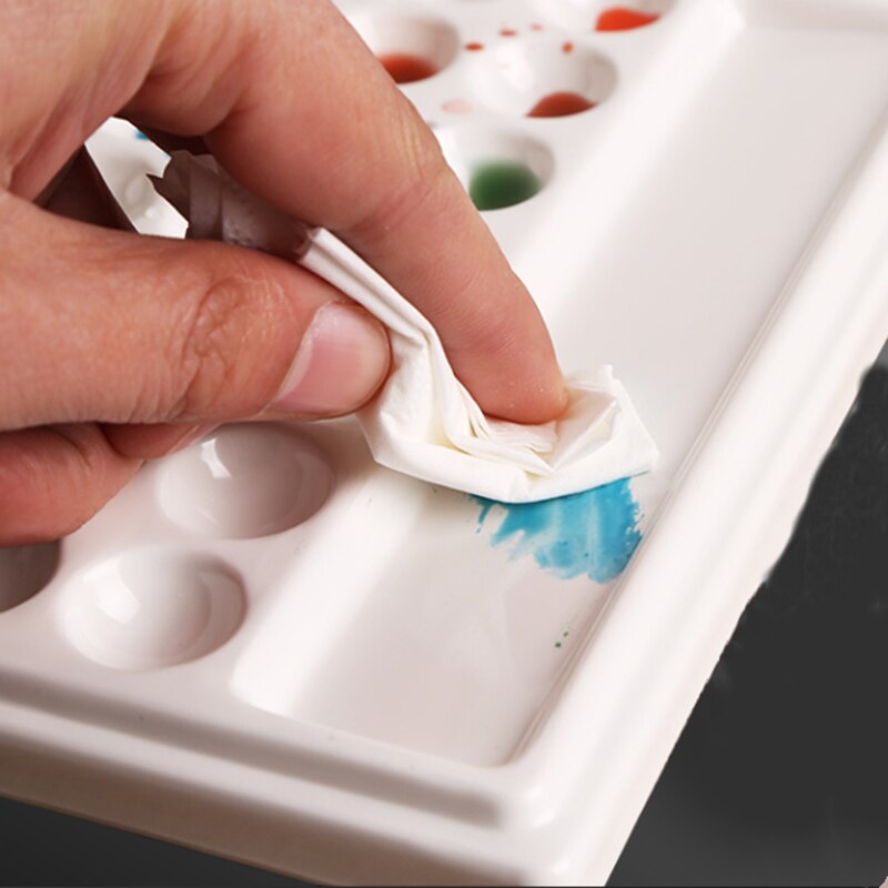 Paleta de acuarelas de artista de cerámica, paleta de cerámica Gouache en forma de rosa, hueso, China, suministros de pintura en forma de flor