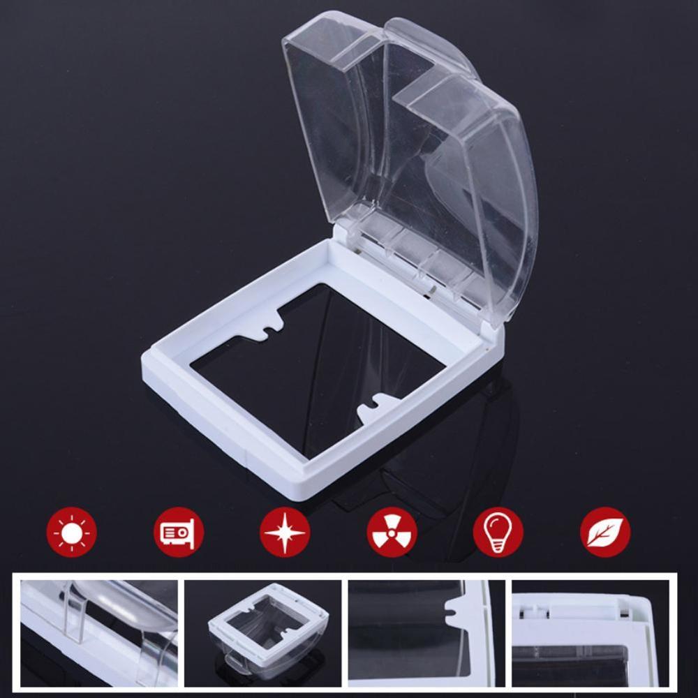 Interrupteur mural en plastique, boîtier étanche, panneau d'éclairage mural, sonnette, couvercle à rabat, transparent, salle de bains, cuisine,