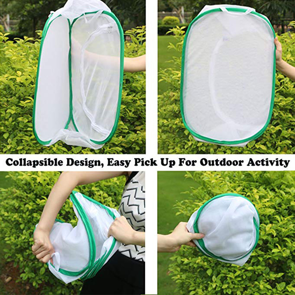 1PC Collapsible Insect and Butterfly Habitat Cage Terrarium Pop up Open Cloth Foldable Housing Enclosure Portable Strip Cage #A