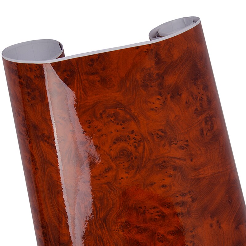 High Glossy Wood Grain Vinyl Sticker Decal Car Internal Self Adhesive DIY Film