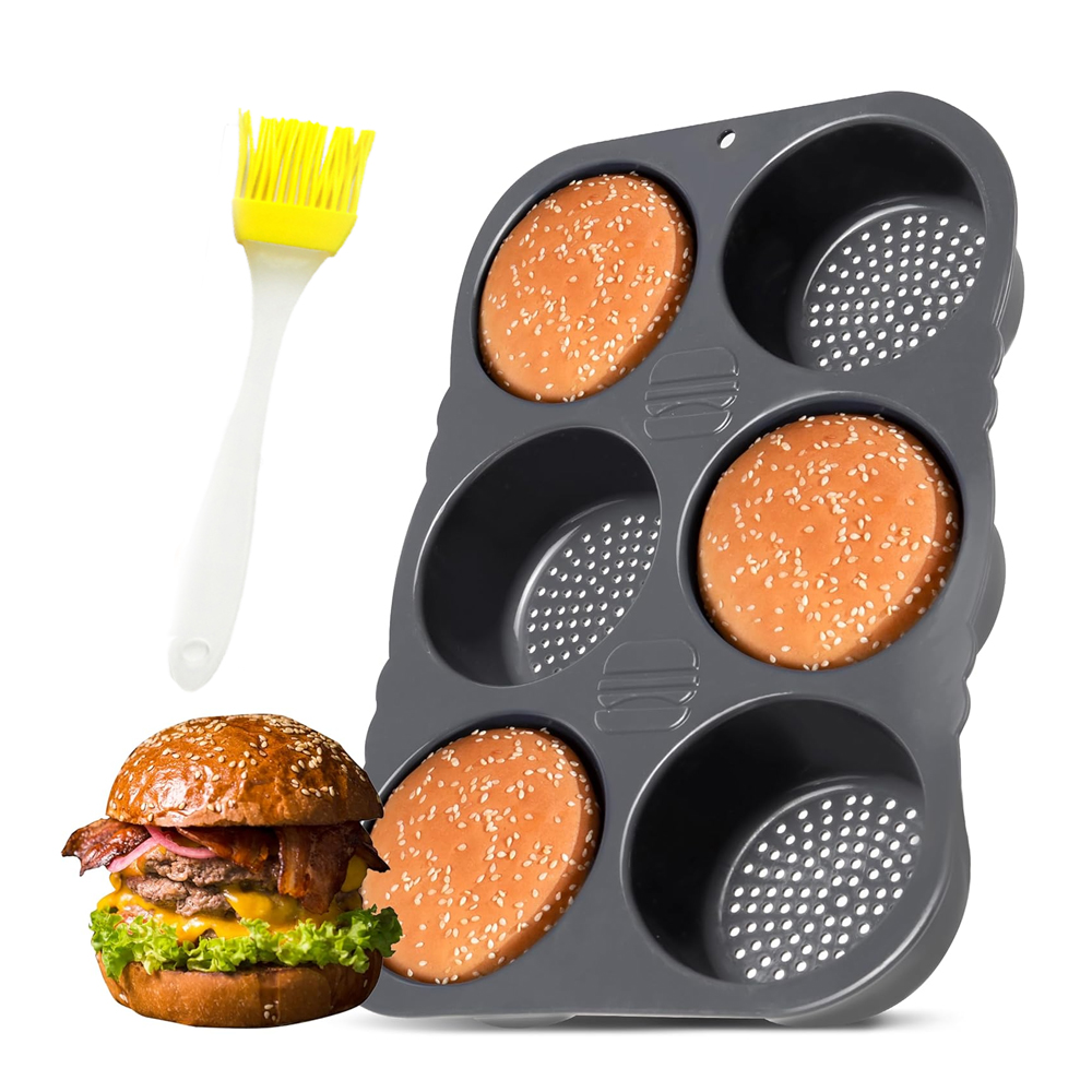 Silikon Hamburger Brötchen bilden Hamburger Brötchen Backform Ofen zurück platte Brotform Küche Kochen Backwerk zeuge