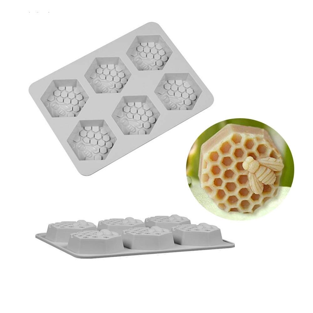 Honeycomb sæbe forme 3d sekskant silikone forme til chokoladekagelys budding muffine