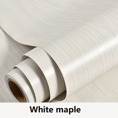 PVC Door Sticker Vinyl Contact Paper Self adhesive Wallpaper for Kitchen Cabinet Waterproof Shelf Liner Home Decor Wall Stickers: White maple