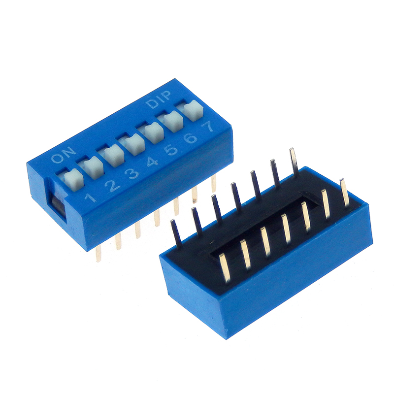 10PCS Slide Type Switch Module 1 2 3 4 5 6 7 8 9 10 12 Bit 2.54mm Position Way DIP Red Pitch Toggle Switch Red Snap Switch: Dark Grey