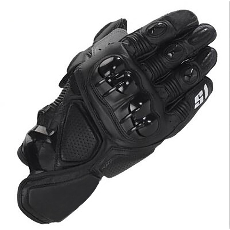 Moto gp pro S1 Racing Gloves Alpine Motocross Motorcycle Short Gloves Black Stars Leather Motorbike Gloves: Black / M