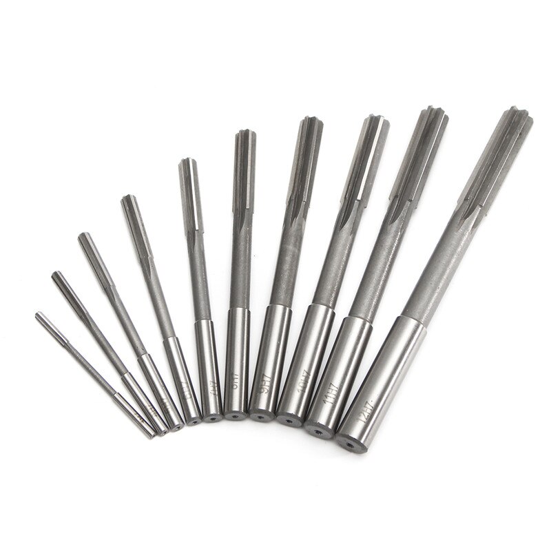 10pcs 3-12mm HSS Machine Reamer Set H7 Straight Shank Milling Chucking Reamer Machine Cutter