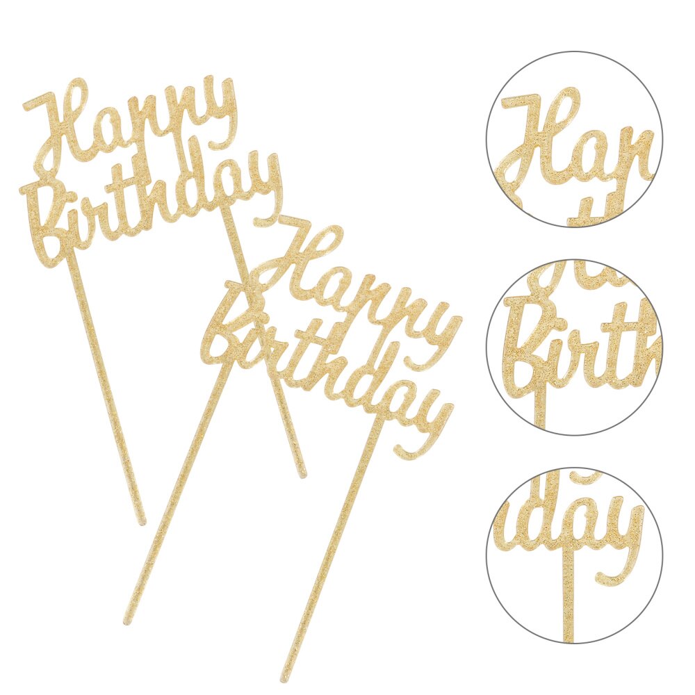 2pcs Acrylic Birthday Cake Topper Cake Decorations