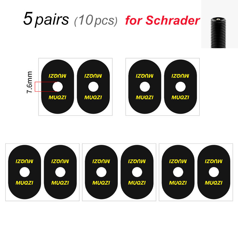 2/5/10pairs Fiets Ventiel Velg Sticker Presta Schrader Ventiel Sticker Weg Mountainbike Band Air Nozzle beschermende Lijm: WHITE