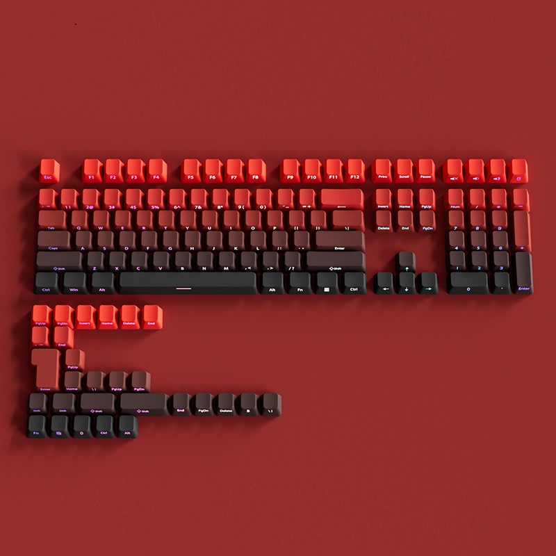 PBT Keycaps Side Print Keycap Set Double Shot Shine Through Custom Keycaps Cherry Profile For Mechanical Keyboard Keycap: LIGHT GRAY