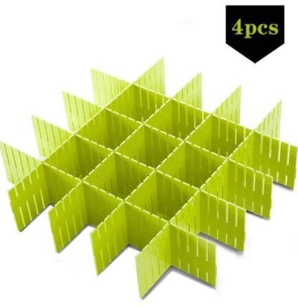 4 Stuks Diy Lade Divisie Board Tool Verstelbare Lade Divider Diy Opslag Planken Huishoudelijke Gratis Combinatie Partitie Boord: Green