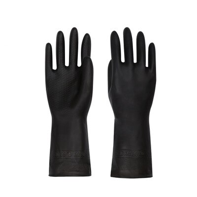 Daisy Dishwashing Clean Long Sleeve Gloves For Kitchen Dishes Clothes Cleaning Toliet Bathroom Housework Gloves: Black 1 Pair / L