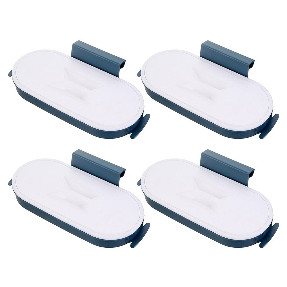 Practical Garbage Bag Bracket Waste Bin Hanger Organizer Hanger Dark Blue Trash Bag Hanging Holder For Kitchen Cupboard Door: dark blue-4pcs