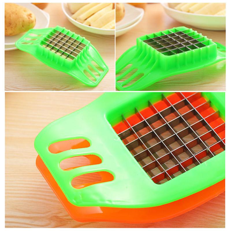 Handig Aardappel Snij-inrichting Frietjes Aardappelen Snijden Roestvrij Staal Multifunctionele Handleiding Aardappel Cutter Keuken Gadgets