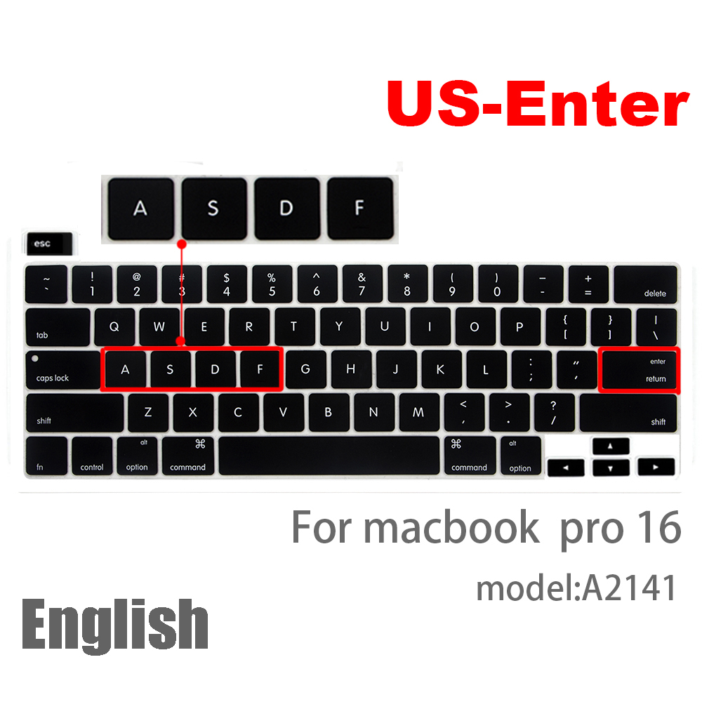 Für macbook Profi 16 tastatur Abdeckung Laptop Schutzhülle Film Profi16 zoll A2141 SILIKON tastatur abdeckung russisch Französisch Spanisch Anzeige: uns-Eintreten Englisch