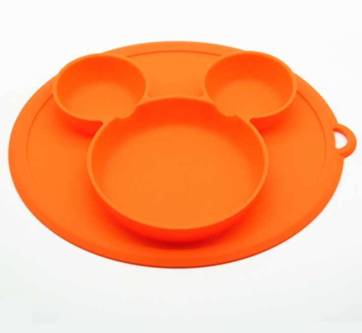 Børns silikoneskål sugeskål børn tallerken baby tallerken baby børn & #39 #39 fodring platos børn bordservice mad tallerken: Orange