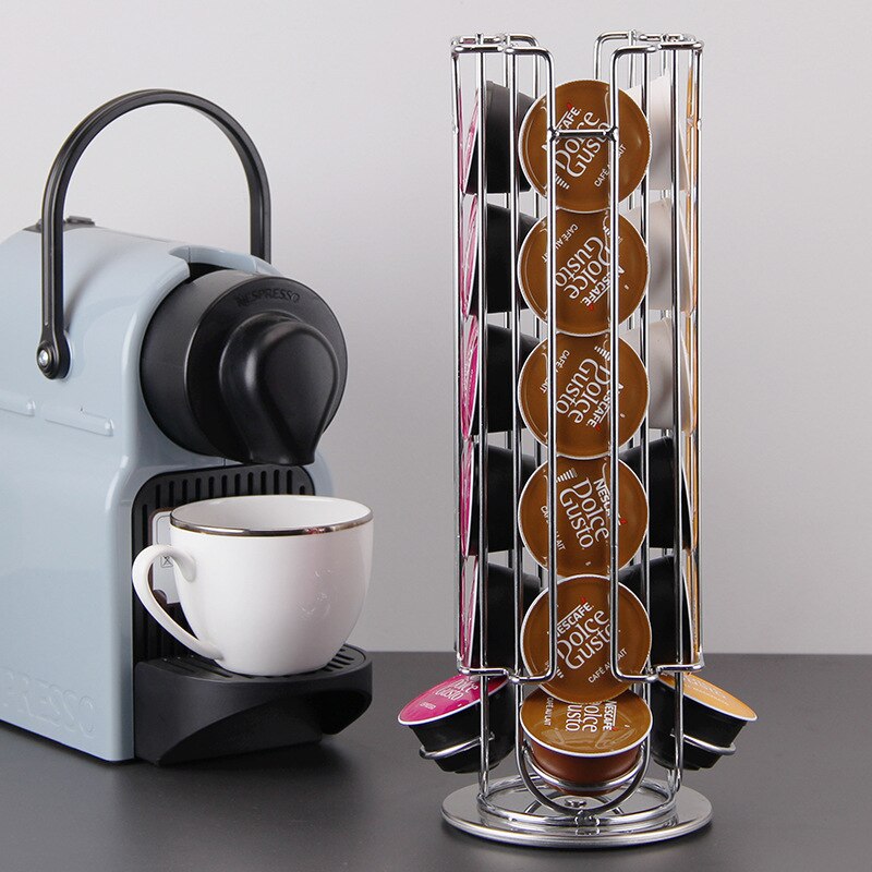 Hållare för kaffekapslar i metall järn förkromningsställ kaffekapselförvaringsställ dolce gusto kapsel nespresso