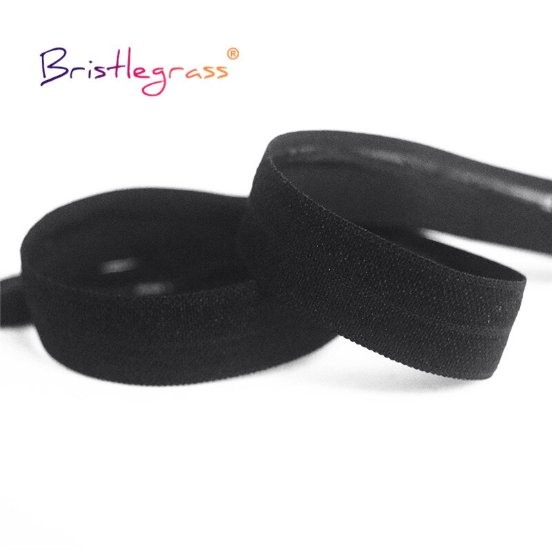 BRISTLEGRASS 2 5 10 Yard 5/8 &quot;15mm Silikon Greifer Shiny Foldover Elastische FOE Spandex Band Band Perücke kleid DIY Nähen Trim: Black / 10 Yards