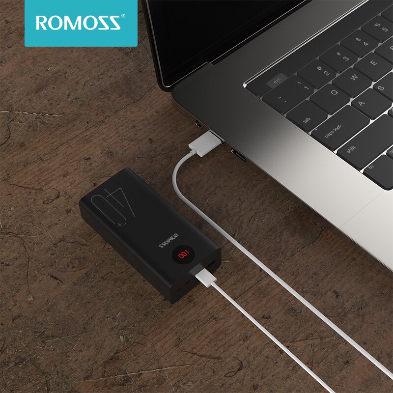 ROMOSS Zeus Energie Bank 40000mAh 18W PD QC 3,0 schnell aufladen 40000mAh Energie Typ-C Externe batterie Ladegerät Für iPhone Huawei