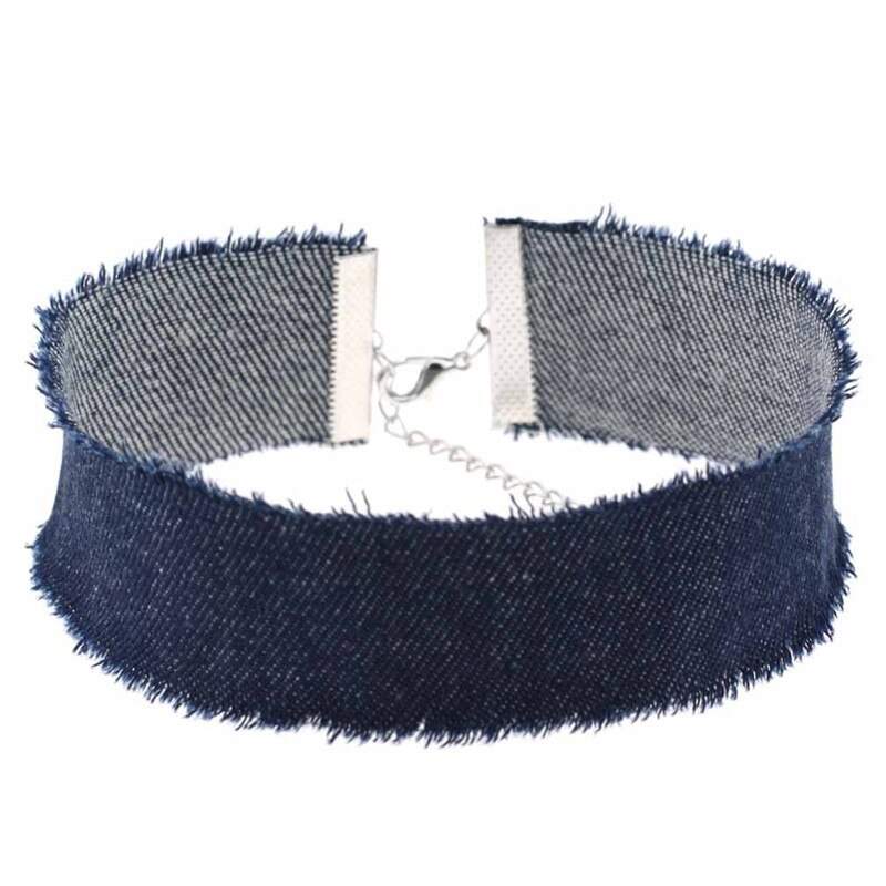 Collier ras du cou en tissu tendance pour femmes, 4 couleurs, tatos élégants, bijoux à la , Maxi, accessoires simples,: darkblue