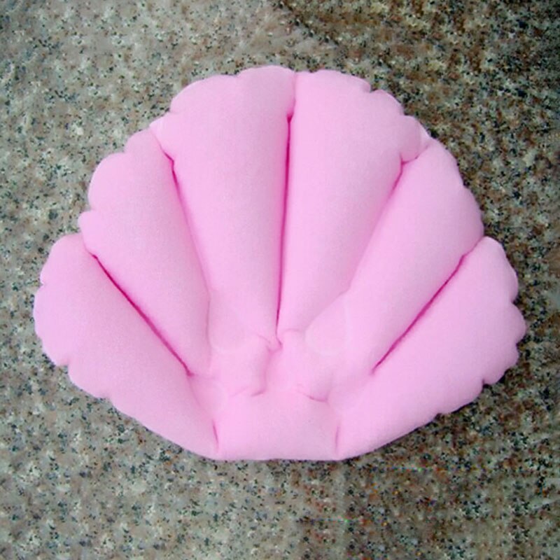 Popular Home Spa Shell Shaped Neck Bath Mat Inflatable Bathtub Pillow Bathroom Accessories Random Color