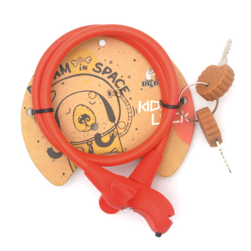 Dr Bike-candado para Cable de bicicleta para niños, con superficie de silicona, de acero, antirrobo, bonito, accesorios para bicicleta